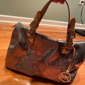 Michael Kors metallic satchel